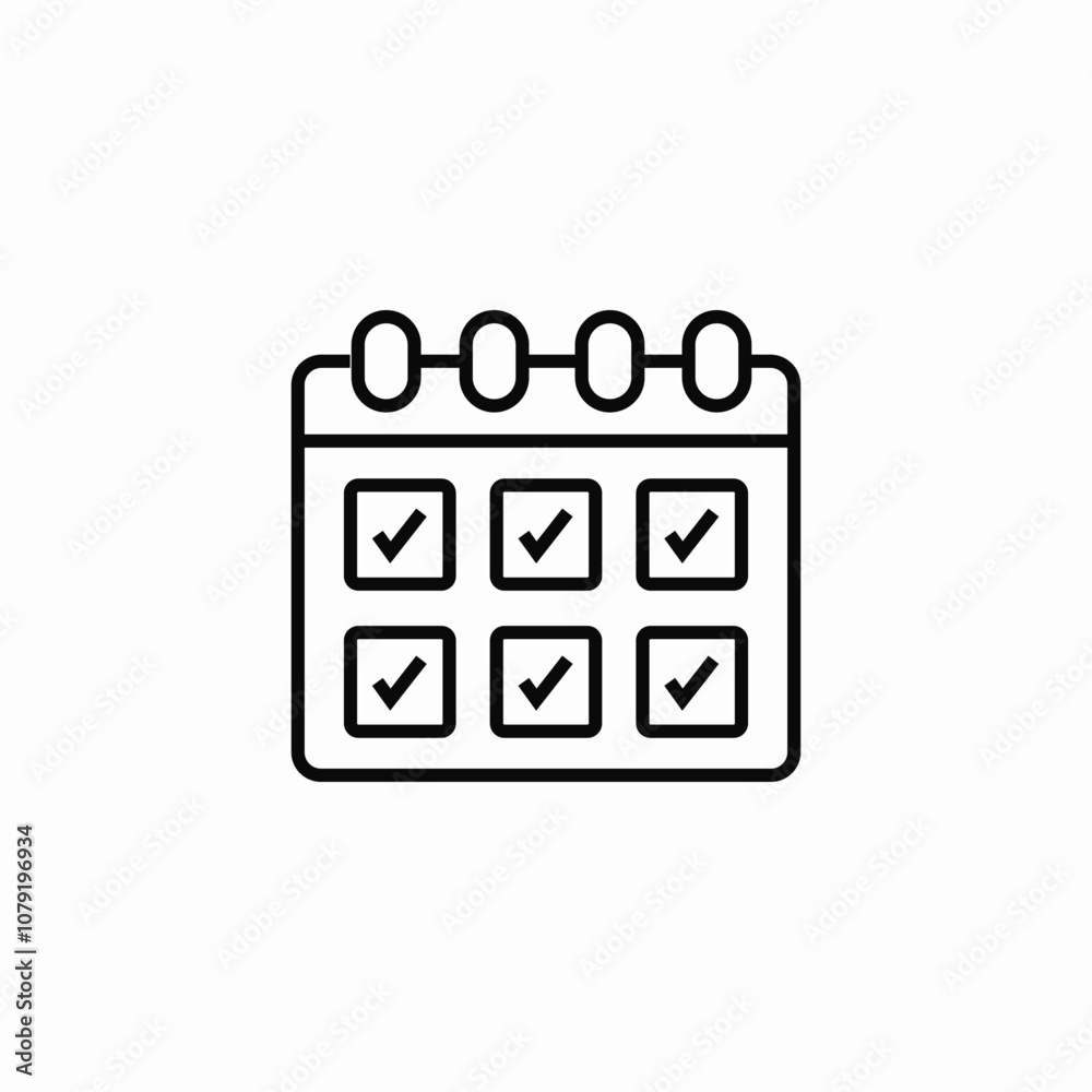 calendar schedule check marks icon sign vector calendar schedule check marks icon sign vector