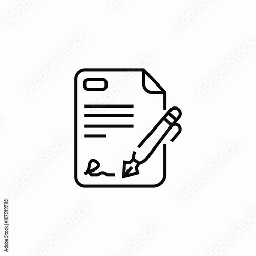 document pen signature icon sign vector