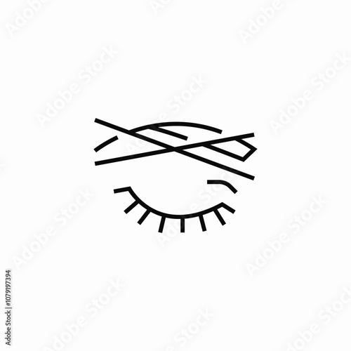 eyebrow removal icon sign vector