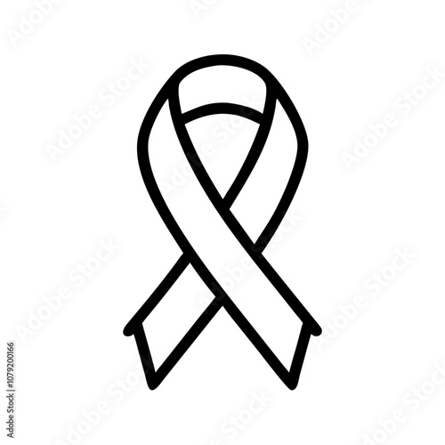 A simple vector awareness ribbon icon, representing support, advocacy, and solidarity for various social causes and health issues