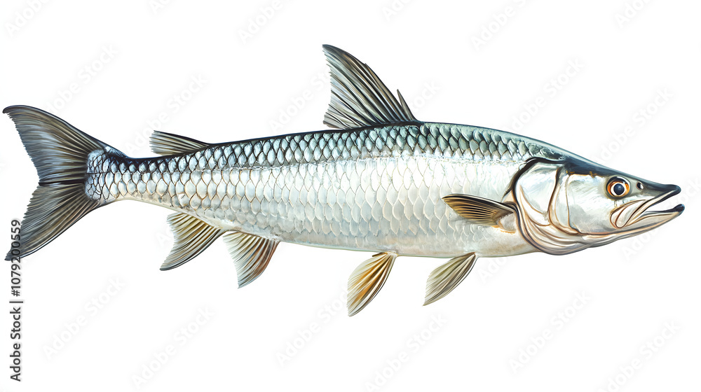 Tarpon Fish Isolated on White Background Tarpon Fish Isolated on White Background