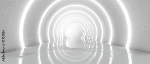 A captivating circular tunnel of light and reflections, creating a mesmerizing, almost hypnotic visual experience that evokes a sense of tranquility and timelessness.