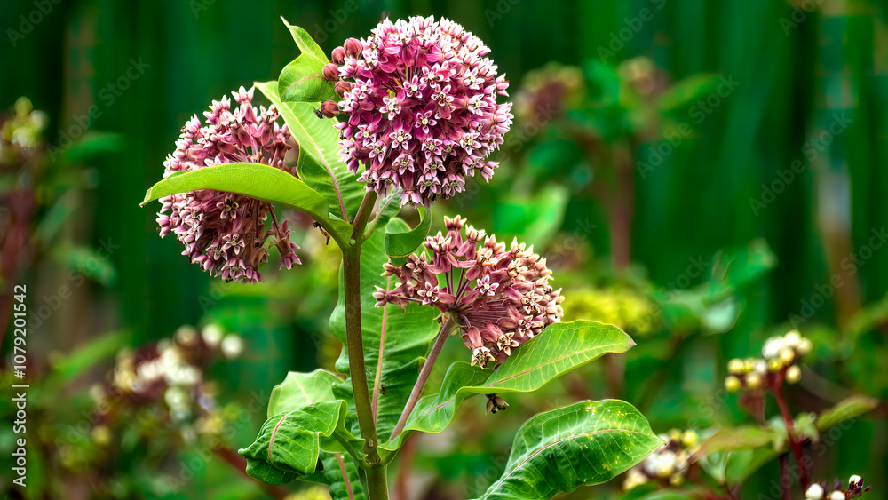 Common milkweed (Asclepias Syriaca) is blossoming Common milkweed (Asclepias Syriaca) is blossoming