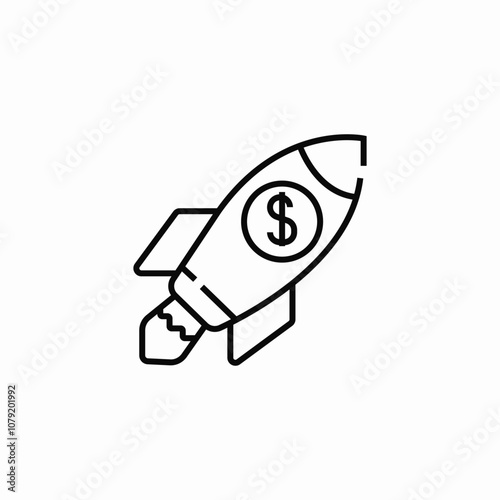 project spaceship launch icon sign vector