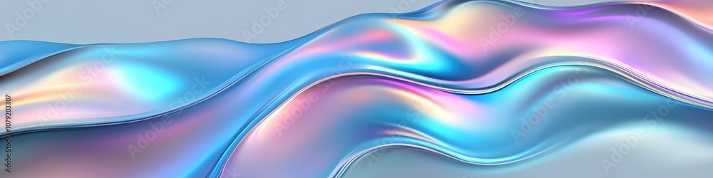 Obraz premium 青とピンクの色合いの波状の模様が美しく広がるグラデーションアート
