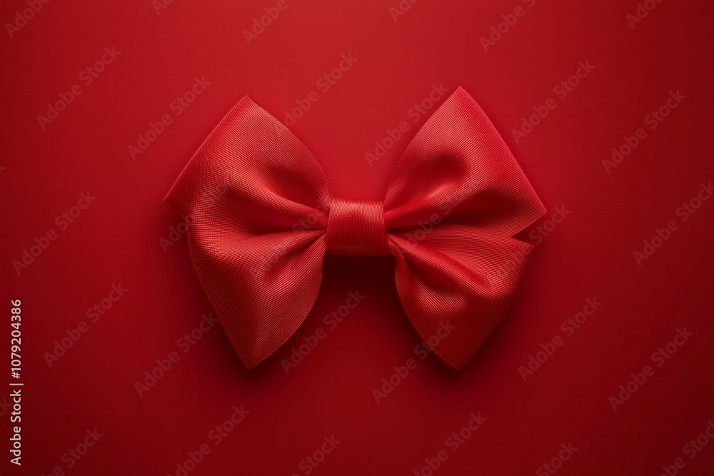 Red bow on a red background Red bow on a red background