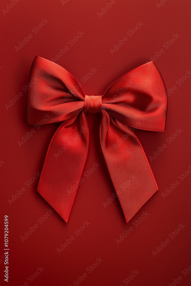 Red bow on a red background Red bow on a red background