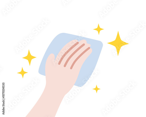 Hand cleaning and wiping. Healthcare, hygiene, bacteria, protection, care concepts.  Flat vector design isolated illustration. 