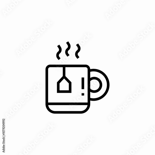 cup mug tea hot icon sign vector