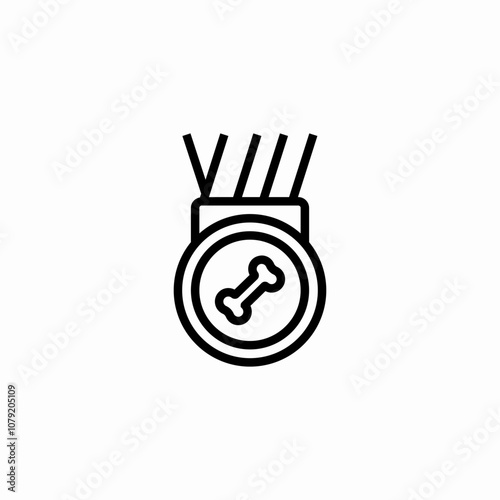 dog champion award medal icon sign vector