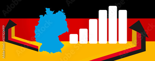 shape of the map of Germany simplified rounded as symbolic design with light-blue color, background