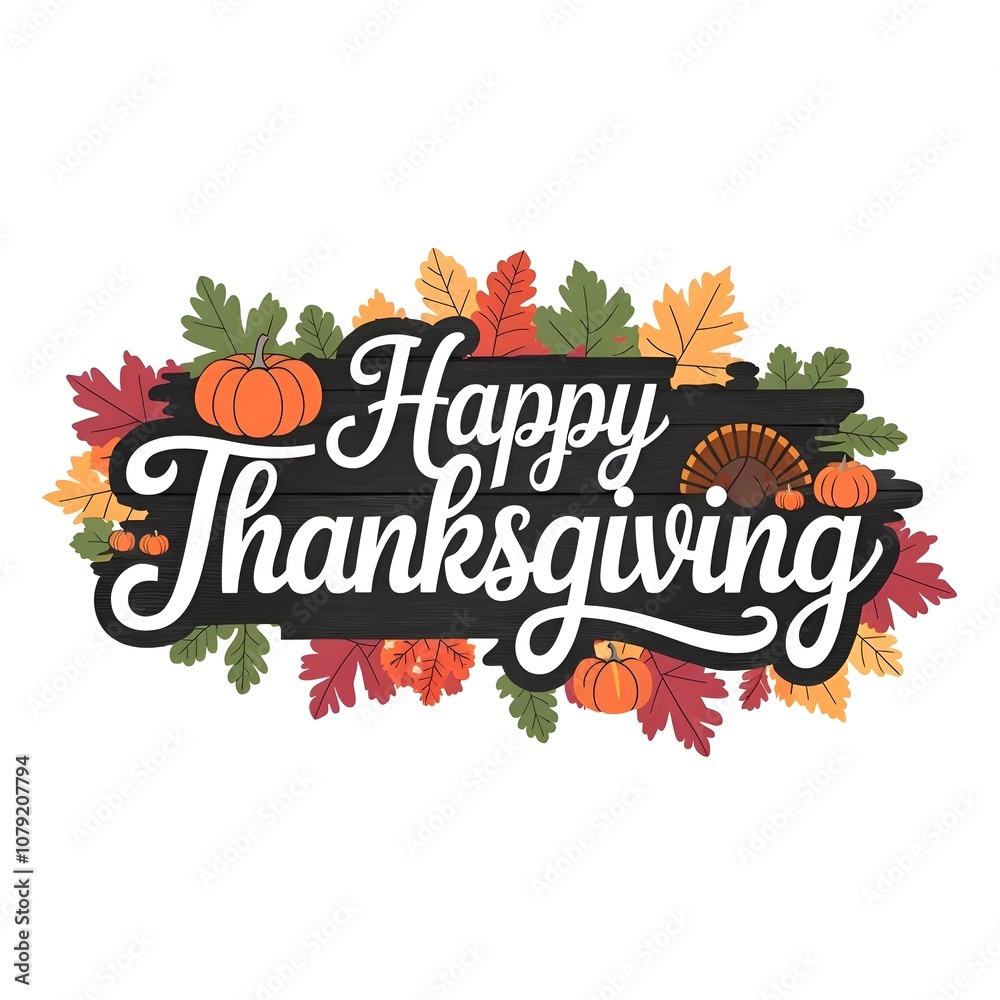 Happy Thanksgiving typography styles on a white background. Happy Thanksgiving typography styles on a white background.