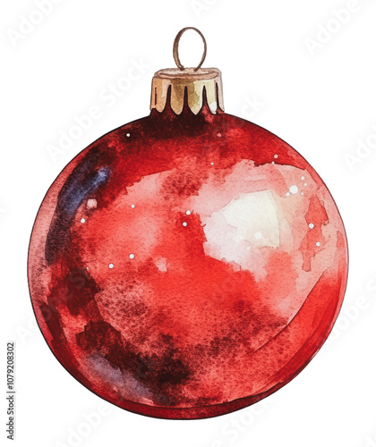 PNG Red ornament decorated with watercolor design