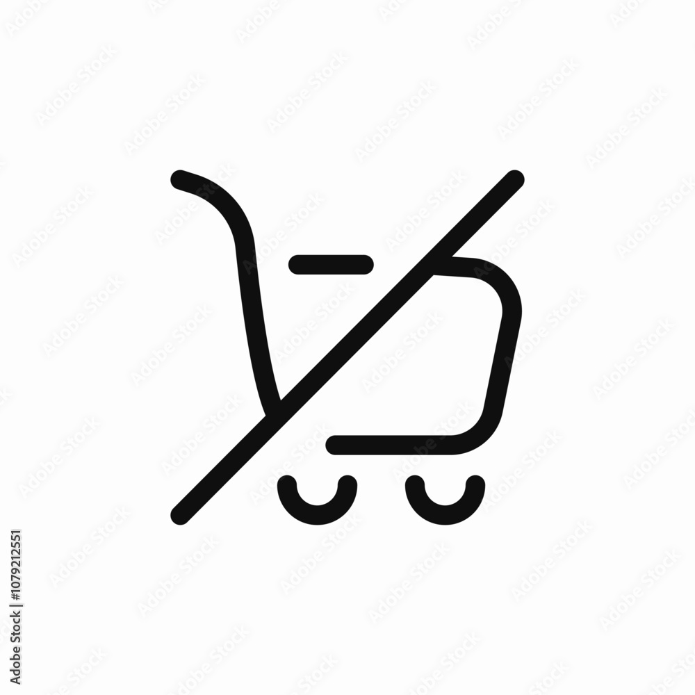 no shopping cart icon sign vector no shopping cart icon sign vector