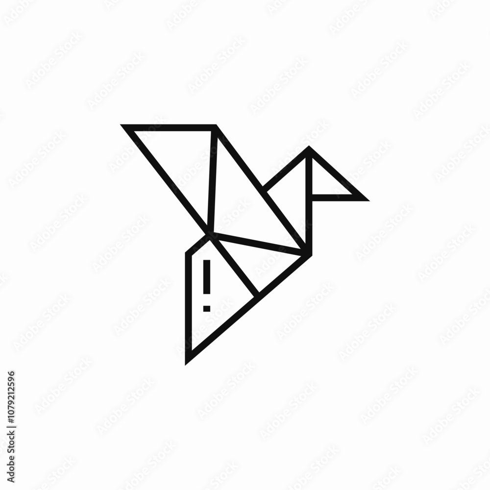 origami bird icon sign vector origami bird icon sign vector