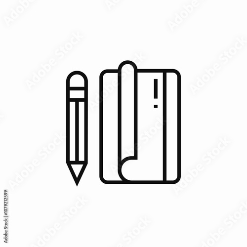 notepad pen icon sign vector