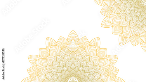 Round mandala on dreamy peach fuzz gradient background. Translucent mesh pattern in the form of a mandala. Mandala with floral patterns.Gradient background with round mandala.Vishal 