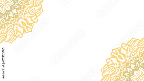 Round mandala on dreamy peach fuzz gradient background. Translucent mesh pattern in the form of a mandala. Mandala with floral patterns.Gradient background with round mandala.Vishal 