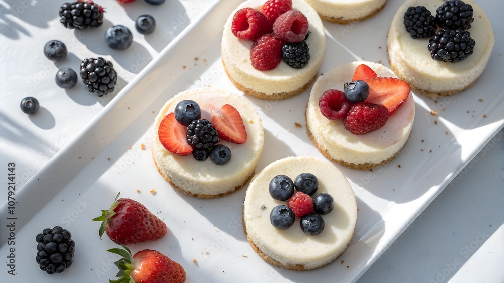 Mini no-bake cheesecakes with fresh berries Mini no-bake cheesecakes with fresh berries