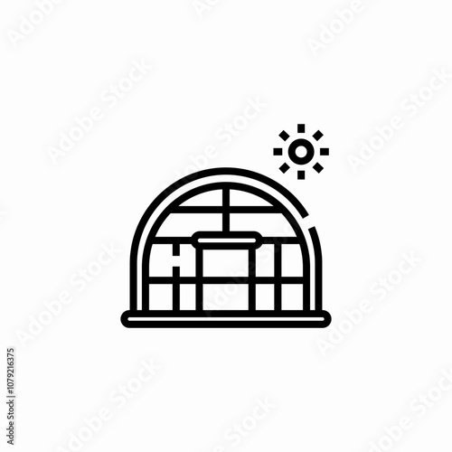 farm greenhouse icon sign vector