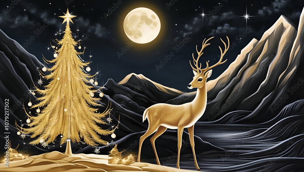 christmas card with deer christmas card with deer