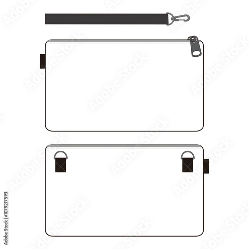 Minimalist Pouch Bag Technical Template – White

