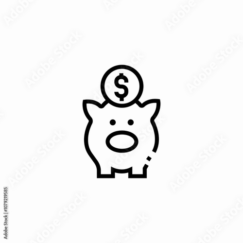 piggy bank icon sign vector