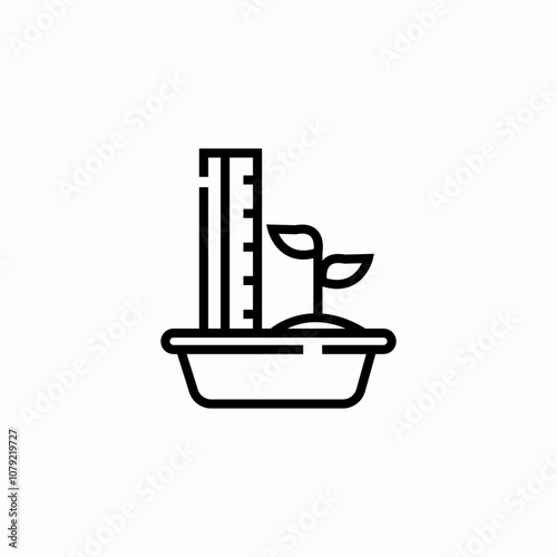 plant length icon sign vector