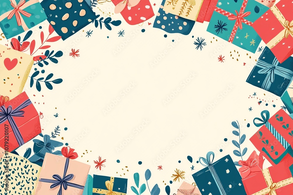 Obraz premium Vector background featuring a vibrant gift box with ample space for text, perfect for celebrations, announcements, and invitations