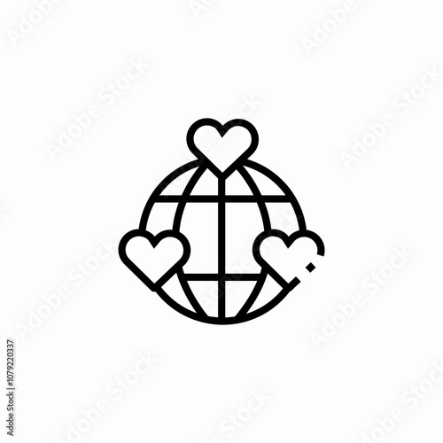 world love icon sign vector