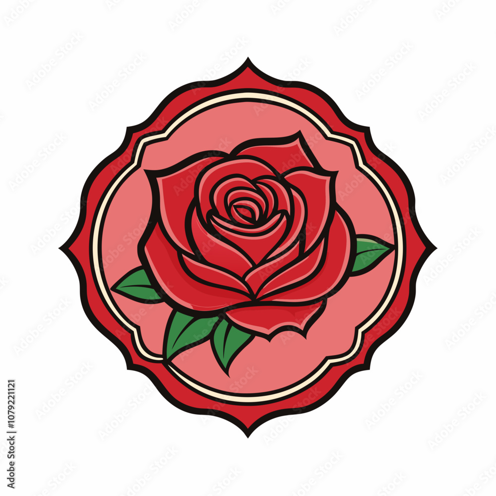 Rose flower logo frame, silhouette, white background Rose flower logo frame, silhouette, white background