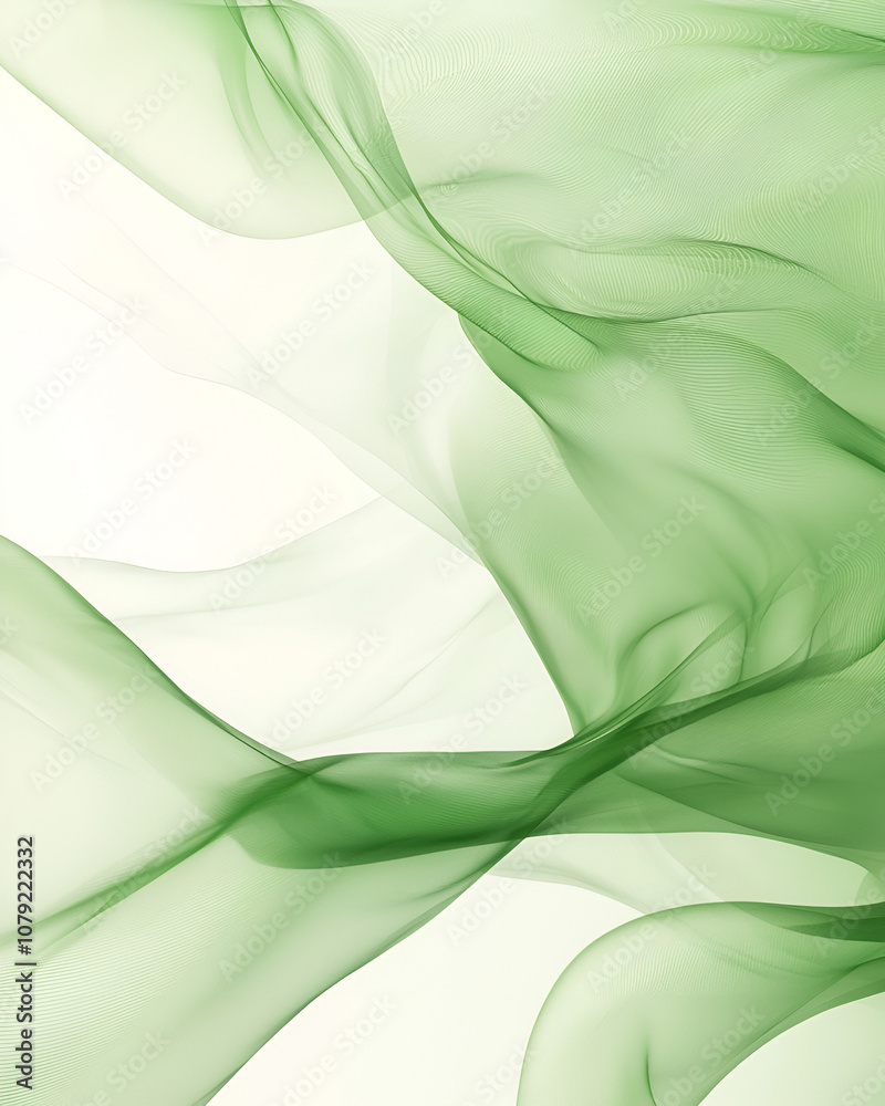 Obraz premium Flowing Green Abstract Art