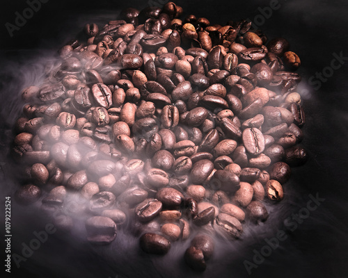 coffee beans on a black background