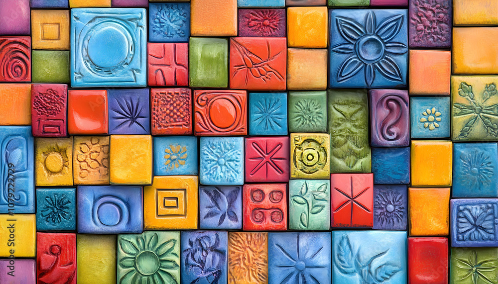 Seamless illustration of colorful tiles Seamless illustration of colorful tiles