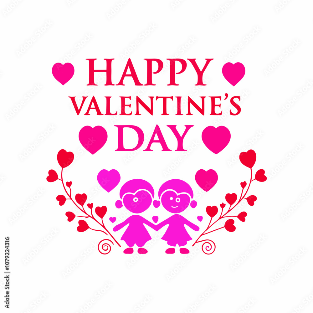 Happy Valentine Day Vector Illustration Happy Valentine Day Vector Illustration