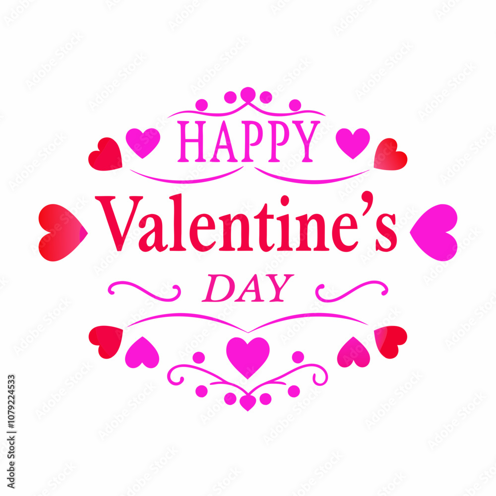 Fototapeta premium Happy Valentine Day Vector Illustration