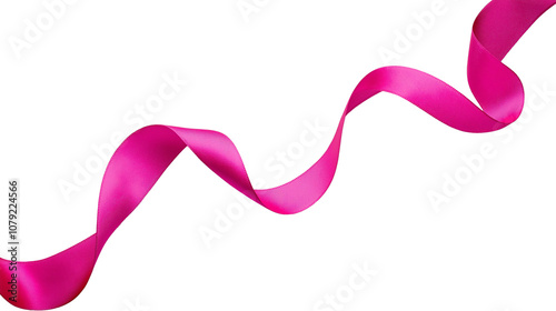 hot pink ribbon isolated on a white background