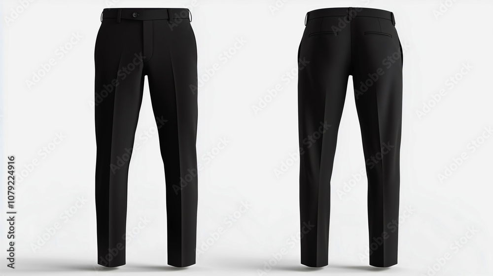 Standard elegant black men's trousers made from denim and other materials, designed for formal occasions. Very popular and with an attractive appearance. Standard elegant black men's trousers made from denim and other materials, designed for formal occasions. Very popular and with an attractive appearance.