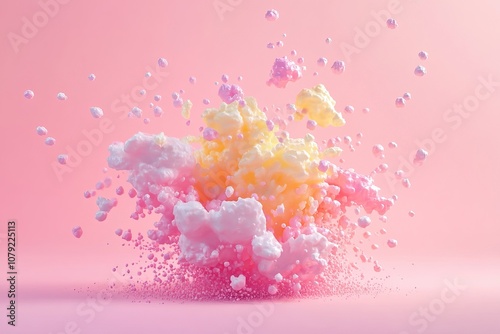 Bright and colorful paint and ink splashes. Smoke, Steam Background and Wallpaper AI generated image