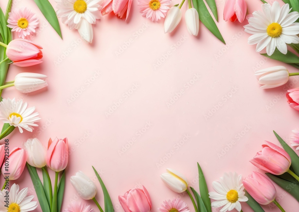 Fototapeta premium Enchanted Bloom: Pastel Haven - A Springtime Floral Tapestry