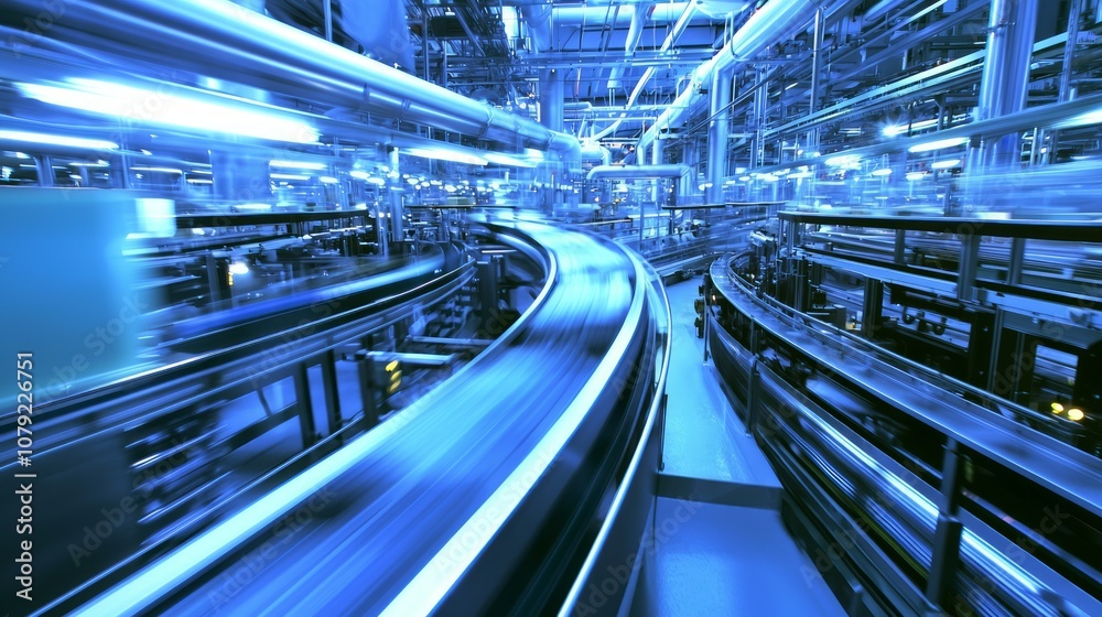 Quality Control in American Food Manufacturing: Vibrant Shot of a Fresh Produce Packaging Line in Action Quality Control in American Food Manufacturing: Vibrant Shot of a Fresh Produce Packaging Line in Action