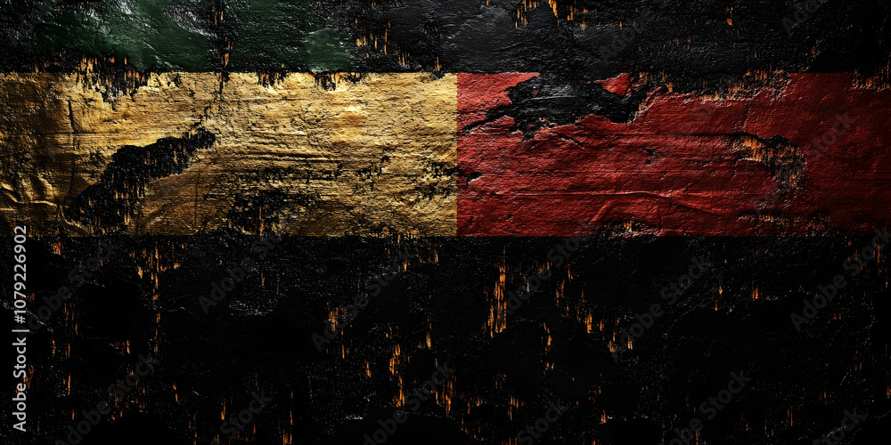 Naklejka premium Flag background celebrating Black History Month, representing cultural pride and history. high quality image