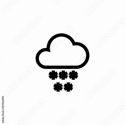 cloud snow icon sign vector