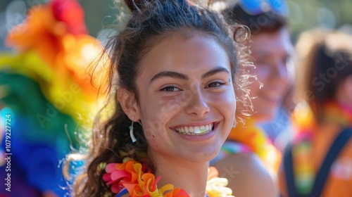 Surrounded by a spectrum of backgrounds, a proud LGBTQ individual's confident expression symbolizes their pride and empowerment