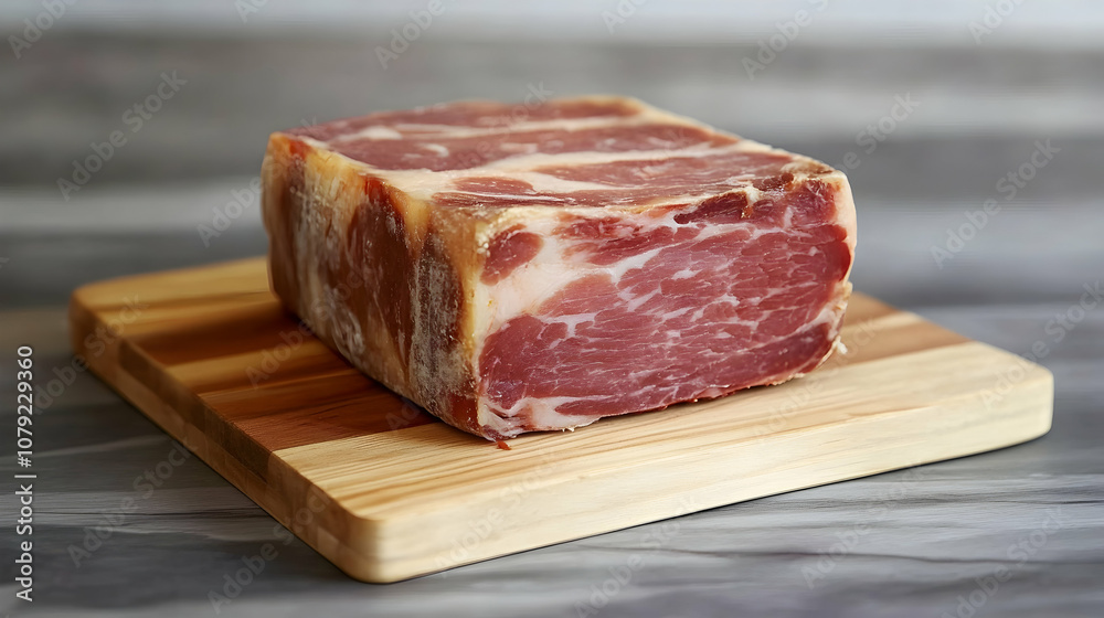 Parma Ham on a Wooden Board . illustration Parma Ham on a Wooden Board . illustration