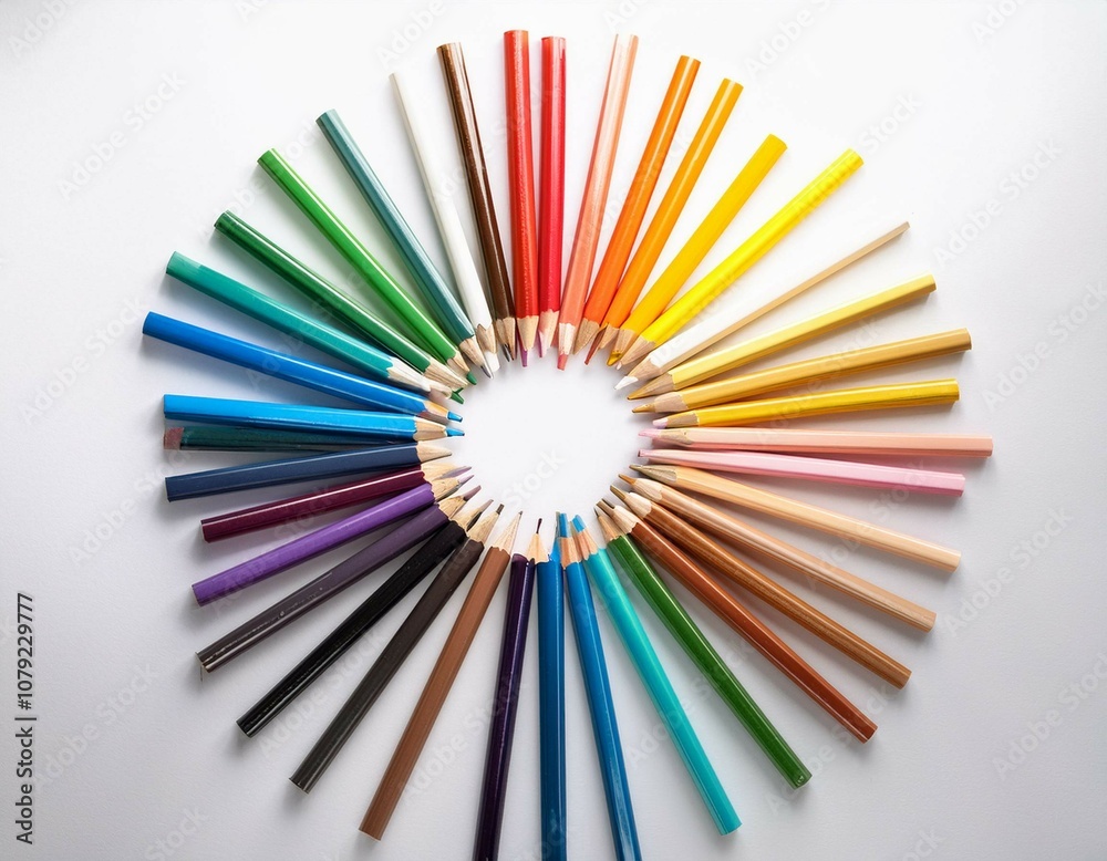 color pencils on white background color pencils on white background