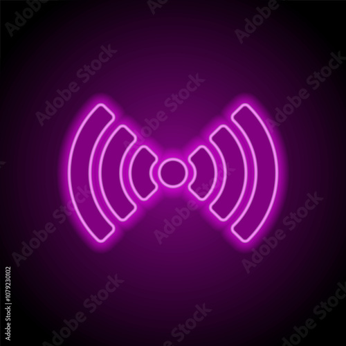 WiFi simple vector icon. Flat design. Purple neon on black background
