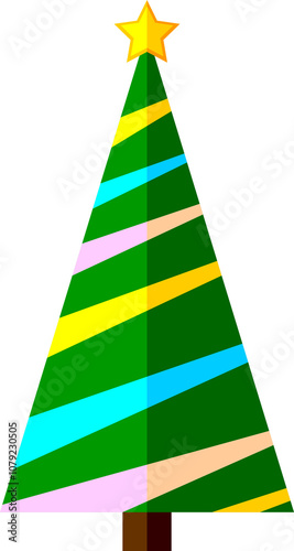 Christmas Tree icon, Xmas symbol on transparent background. PNG illustration