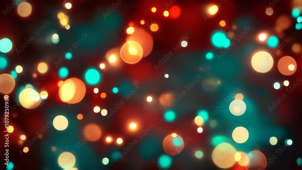 Bright Red Background with Large Turquoise Bokeh Circles Bright Red Background with Large Turquoise Bokeh Circles