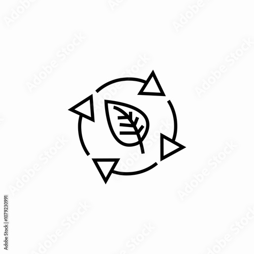 nature cycle leaf icon sign vector